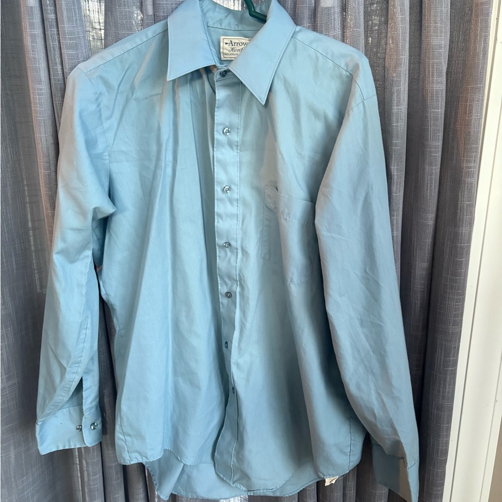 Arrow Men's Light Blue Shirt vintage si3 16.5 long sleeves 34/35 by arrow Kent 2